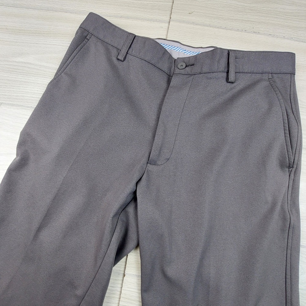 FootJoy Golf Pants Mens 34x30 (34x28) Performance Gray Flat Front Stretch Chino
